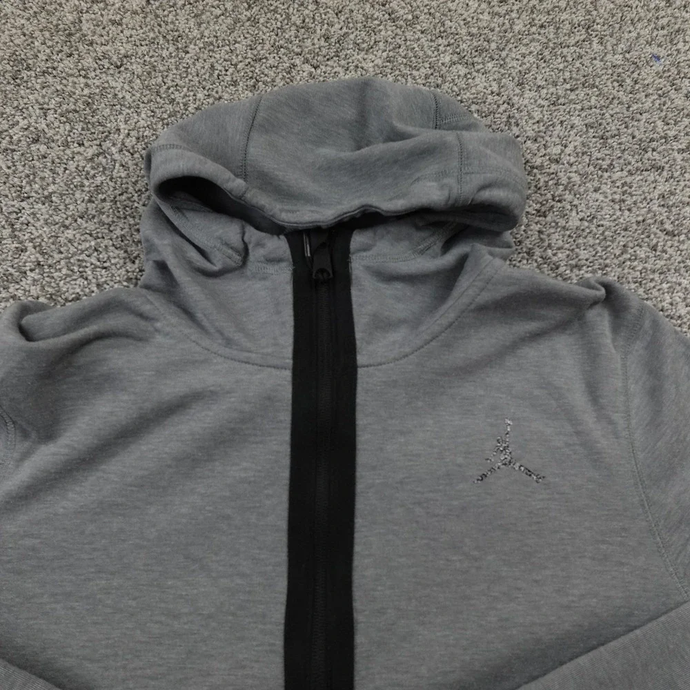 Jordan Hoodie Mens S Gray Dri FIT Full Zip Sweatshirt Jacket Nike Jumpman Air‎